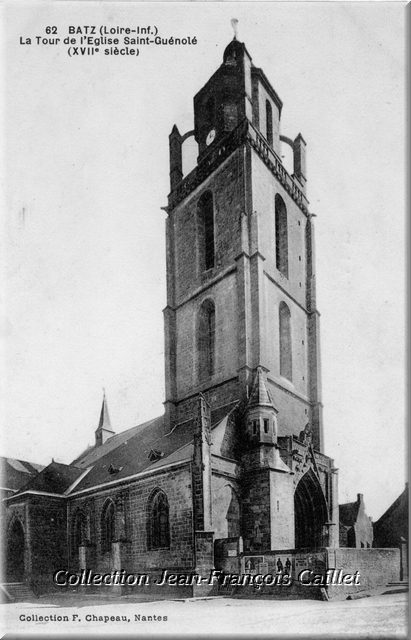 62 Batz (Loire-Inf.) La Tour de l'Eglise Saint-Guénolé (XVIIe siècle)