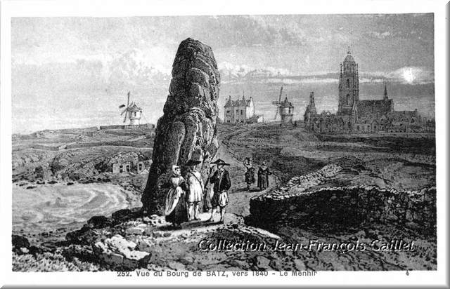 252.Vue du Bourg de Batz, vers 1840 - Le Menhir