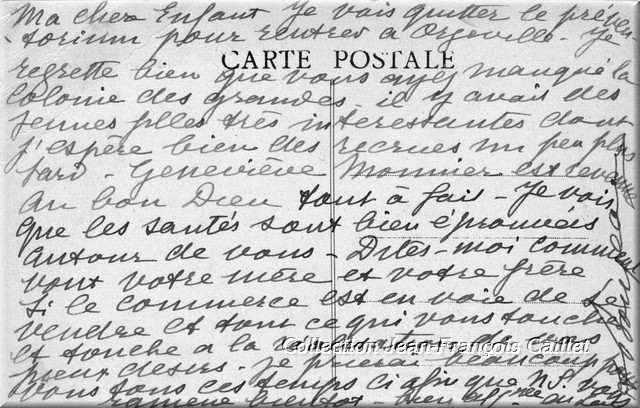 Correspondance écrite par Françoise Bonjean, fondatrice du préventorium.