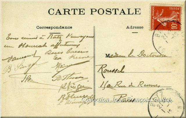 Correspondance signée par des membres de la famille Vaucourt, adressée à une voisine à Paris.