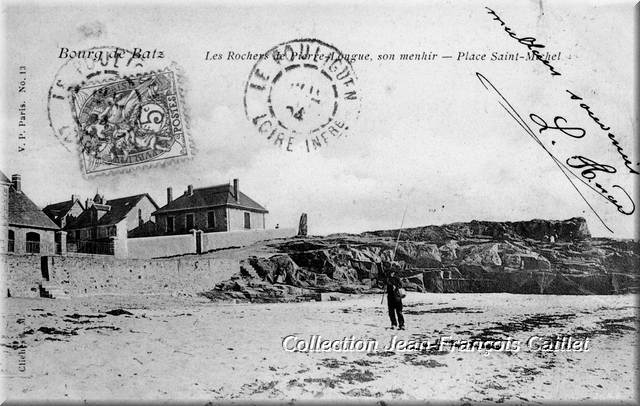 13 Bourg de Batz Les Rochers de Pierre Longue, son menhir
