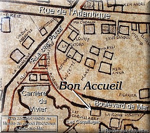Localisation du chalet &laquo;&nbsp;Bon Accueil&nbsp;&raquo; devenu &laquo;&nbsp;Les Coquillages&nbsp;&raquo;.