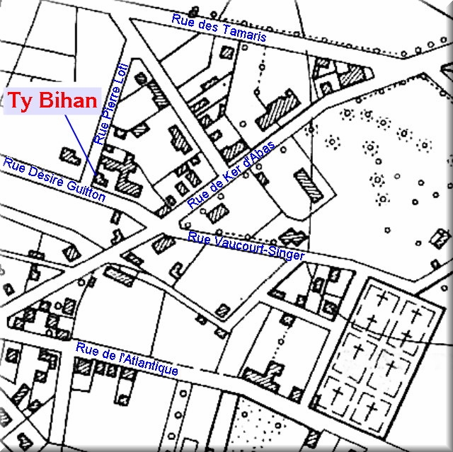 Plan de situation du chalet Ker Lotte Suze&nbsp;/&nbsp;Ty Bihan