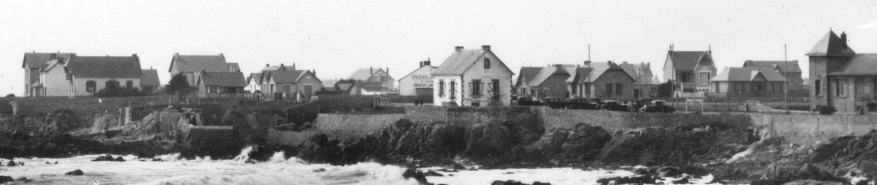 Vue de Batz - CM 14 - Batz-sur-Mer (L.-Inf.) La Jet&eacute;e par gros temps
